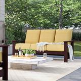 Telescope Casual Leeward Patio Sofa w/ Cushions Plastic in Gray/White/Brown | 39 H x 77.5 W x 36 D in | Wayfair 865684A01