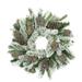 Tori Home Flocked Pine Cone & Twig Ball Artificial Christmas Wreath - 24-Inch Unlit Traditional Faux, Metal in Green | 24 H x 24 W x 4 D in | Wayfair