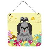 The Holiday Aisle® Easter Eggs Shih Tzu Gloss Wall Décor Metal in Gray/Black | 8 H x 6 W in | Wayfair THLA4750 39992905