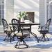 Three Posts™ Lebanon Swivel Patio Dining Arm Chair w/ Cushion, Polyester in Brown | 36 H x 25 W x 22 D in | Wayfair THPS1769 34493073