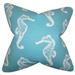 The Pillow Collection Jolyon Coastal Bedding Sham 100% Cotton in Blue | 30 H x 20 W x 5 D in | Wayfair QUEEN-pp-seahorse-costalblue-c10