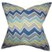 The Pillow Collection Achsah Zigzag Bedding Sham 100% Cotton in Gray/Blue | 26 H x 26 W in | Wayfair EURO-PP-SEESAW-FELIX_NATURAL-C1