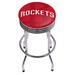 Trademark Global NBA Fade Ribbed 28.5" Swivel Bar Stool Upholstered, Steel in Gray | 29 H x 20.75 W x 20.75 D in | Wayfair NBA1005-HR2