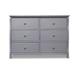 Sorelle Princeton 6 Drawer Double Dresser Wood/Solid Wood in Gray | 34.25 H x 47.63 W x 18 D in | Wayfair 1161-WG