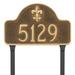 Montague Metal Products Inc. Fleur de Lis 1-Line Lawn Address Sign Metal | 13 H x 20 W x 0.25 D in | Wayfair PCS-0061L1-L-SG