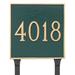 Montague Metal Products Inc. Classic Square Standard One Line Address Sign Plaque w/ Lawn Stakes Metal | 11 H x 11 W x 0.25 D in | Wayfair