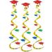 The Party Aisle™ Graduation Cap Whirl in Red/Green/Yellow | 6 W x 6 D in | Wayfair D13F1545CE5A4FDABD805235B56F65C2