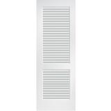 Standard Door - Verona Home Design Louvered Solid Manufactured Wood Primed Louver Standard Door Manufactured Wood in Brown | 80 H x 24 W in | Wayfair