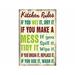 Winston Porter Kitchen Rules Wooden Sign Wall Décor in Brown/Green | 24 H x 16 W in | Wayfair 9F9FB10BDA72450A93FAEE3E638D2B69