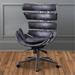 17 Stories Gareth Genuine Leather Task Chair Upholstered/Metal in Black/Brown/Gray | 48 H x 27 W x 25 D in | Wayfair