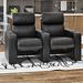 Latitude Run® Jet Home Theater Row Seating (Row of 2), Leather in Gray | 44 H x 62 W x 31.5 D in | Wayfair 869FD143281442128759C31D020903E1