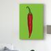 East Urban Home Red Hot Chilli Pepper by Sarah Thompson-Engels - Print on Canvas Metal in Green/Red | 32 H x 22 W x 2 D in | Wayfair