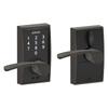 Schlage Touch Keyless Touchscreen Lever w/ Century Trim & Merano Lever in Black | Wayfair FE695CEN622MER