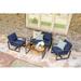 Wade Logan® Anatolijus 4 Piece Sofa Seating Group w/ Cushions Metal in Blue | Outdoor Furniture | Wayfair 35F98A180F7F430D80CA809C575B055C