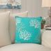 Highland Dunes Floating Coral Outdoor Square Pillow Cover Polyester in Blue | 17 H x 17 W x 0.25 D in | Wayfair 3FDD3CA5B2A34E10B603FA7BFC9D9975