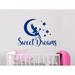 Harriet Bee Sweet Dreams Moon Wall Decal Plastic in Blue | 22 H x 38 W x 0.1 D in | Wayfair B70BEE20D1EC46FB87596140449AE03A