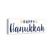 The Holiday Aisle® 'Happy Hanukkah' Textual Art Print on Canvas in Blue/White | 12 H x 36 W x 1.25 D in | Wayfair B307A4F9BB724CBBBF43D7CB72F0A854