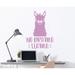 Harriet Bee No Drama Llama Quote Nursery Wall Decal Plastic in Pink/Indigo | 32 H x 22 W x 0.1 D in | Wayfair F8DEE0E5F5864437806B41F7454271CA