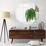 House of Hampton® Nickole Multi Faceted Beveled Accent Mirror Wood in Brown | 32 H x 32 W x 1.38 D in | Wayfair 3E68D81D39274FDEA91CA9405BEB6A8A