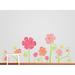 Wall Decal Source Flower & Butterfly Wall Decal Vinyl in Pink/Gray | 25 H x 60 W in | Wayfair 20085-A