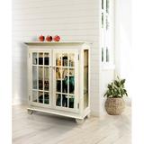 Lark Manor™ Anneus Lighted Console Curio Cabinet Wood/Glass in White/Brown | 41 H x 38 W x 14 D in | Wayfair 1A5475332D8844F082C33771606AEF89