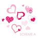Wall Decal Source Pretty Heart Wall Decal Vinyl in Pink/Gray | 6.72 H x 6.72 W in | Wayfair 10065-A