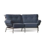Woodard Terrace 82.5" Wide Loveseat w/ Cushions Metal in Gray | 38 H x 82.5 W x 42 D in | Outdoor Furniture | Wayfair 790063-70-53N