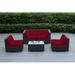 Latitude Run® Billyjo Wicker 4 - Person Seating Group w/ Cushions - No Assembly Synthetic Wicker/All - Weather Wicker/Wicker/Rattan in Black | Outdoor Furniture | Wayfair