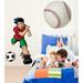 Wallhogs Winn Soccer Boy Wall Decal Metal in Black/Brown/Red | 72 H x 40 W in | Wayfair winn20-t72