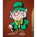 Wallhogs St. Patrick's Day Leprechaun Wall Decal Canvas/Fabric in Black/Green/Pink | 72 H x 44 W in | Wayfair pat3-t72