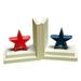 One World Star Bookends Wood in Red/White/Blue | 7 H x 6.75 W x 5 D in | Wayfair BG00046509-513