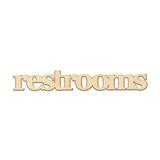 Winston Porter Restrooms Serif Block Font Wood Sign Home Gallery Wall Décor in White | 6 H x 36 W in | Wayfair 8FE33D23AB4C4E6FB5413946EEC63FD2