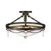 Ophelia & Co. Fredela 3 - Light 17.5" Unique/Statement Bowl Semi Flush Mount, Crystal in White | 12.5 H x 17.5 W x 17.5 D in | Wayfair