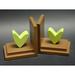 One World Heart Non-skid Bookends Wood in Green/Brown | 7 H x 6.75 W x 5 D in | Wayfair BG00065592