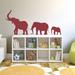 Wallums Wall Decor Marching Elephants Wall Decal Vinyl in Red/Pink | 21 H x 48 W in | Wayfair marching-elephants-48x21_DR