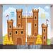 Zoomie Kids Peyton Castle Graphic Print & Text Semi-Sheer Rod Pocket Curtain Panels Polyester in Brown | 96 H in | Wayfair ZMIE3104 39453790