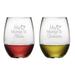 Susquehanna Glass My Heart Belongs 2 Piece 21 oz. Stemless Wine Glass Set Glass | 4.63 H x 3.75 W in | Wayfair WAY-9542-1503-2