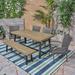 Union Rustic Clawson 6 Piece Outdoor Dining Set Wood/Wicker/Rattan in Black/Brown/Gray | 35.25 H x 70.75 W x 35.5 D in | Wayfair
