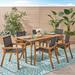 Union Rustic Rectangular 6-Person 59" Long Outdoor Dining Set Wood in Brown/White | 30 H x 59 W x 31.5 D in | Wayfair