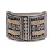 Ancient Symmetry,'Handmade Sterling Silver Band Ring with 18k Gold Accent'