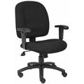 Boss Office Products B495-BK Black Fabric Task Chair w/ Adjustable Arms