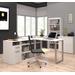 Solay L-Shaped Desk w/ Lateral File & Bookcase in White - Bestar 29851-17