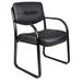 Boss Office Products B9529 Leather Sled Base Side Chair w/ Arms