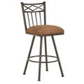 Alexander Swivel Bar Stool in Rust Finish w/ Radar Nugget Fabric - Iron Mountain 1103630