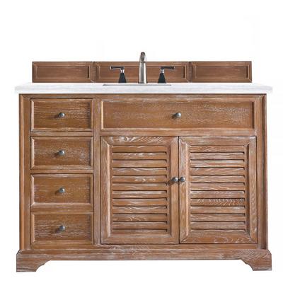 "Savannah 48"" Driftwood Single Vanity With 3 CM Arctic Fall Solid Surface Top - James Martin 238-104-5211-3AF"