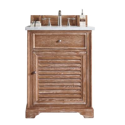 "Savannah 26"" Driftwood Single Vanity With 3 CM Arctic Fall Solid Surface Top - James Martin 238-104-V26-DRF-3AF"