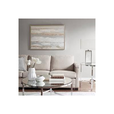 Madison Park Strato Hand Embellishment Framed Canvas w/ Gold Foil in Natural - Olliix MP95C-0143