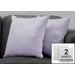 Pillows / Set Of 2 / 18 X 18 Square / Insert Included / Decorative Throw / Accent / Sofa / Couch / Bedroom / Polyester / Hypoallergenic / Purple / Modern - Monarch Specialties I 9325