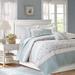 Madison Park Dawn Full/Queen 6 Piece Cotton Percale Quilted Coverlet Set in Blue - Olliix MP13-2801