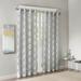 "Madison Park Eden 95"" Panel Fretwork Burnout Sheer Panel in Grey - Olliix MP40-3781"